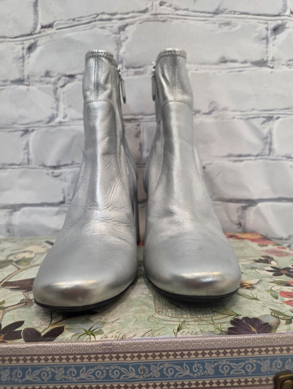 Prada Silver Sock Boots - Picture 4 of 11